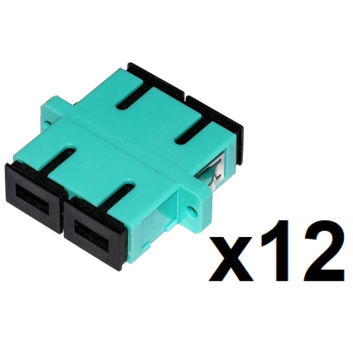CONFEZIONE 12 ADATTATORI FIBRA OTTICA SC/SC MULTIMODE DUPLEX OM3