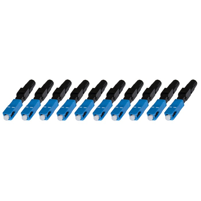 CONFEZIONE 10 CONNETTORI FIBRA OTTICA SC SINGLEMODE ASSEMBLAGGIO VELOCE