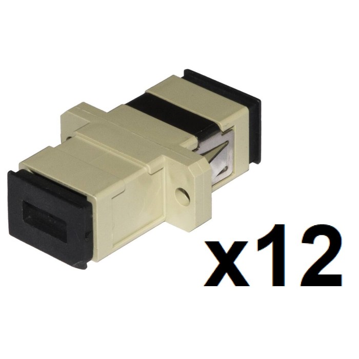 CONFEZIONE 12 ADATTATORI FIBRA OTTICA SC/SC MULTIMODE SIMPLEX OM2 UPC