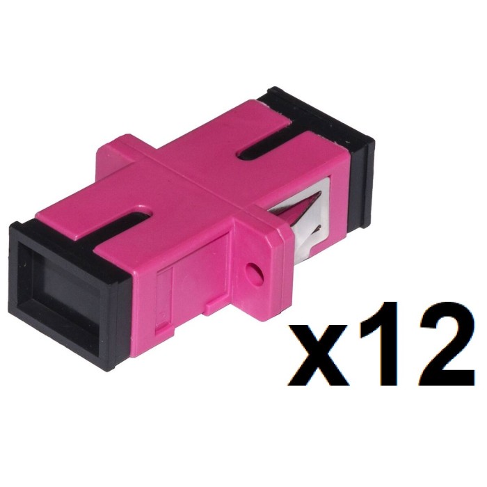 CONFEZIONE 12 ADATTATORI FIBRA OTTICA SC/SC MULTIMODE SIMPLEX OM4 UPC