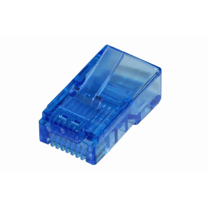 CONFEZIONE 100 CONNETTORI 8 POLI CAT 5E UTP NON SCHERMATO RJ45 BLU