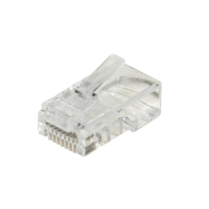 CONFEZIONE 100 CONNETTORI 8 POLI CAT 5E UTP NON SCHERMATO PER CAVO FLESSIBILE RJ45 CON FORI PER AGEVOLARE INSE