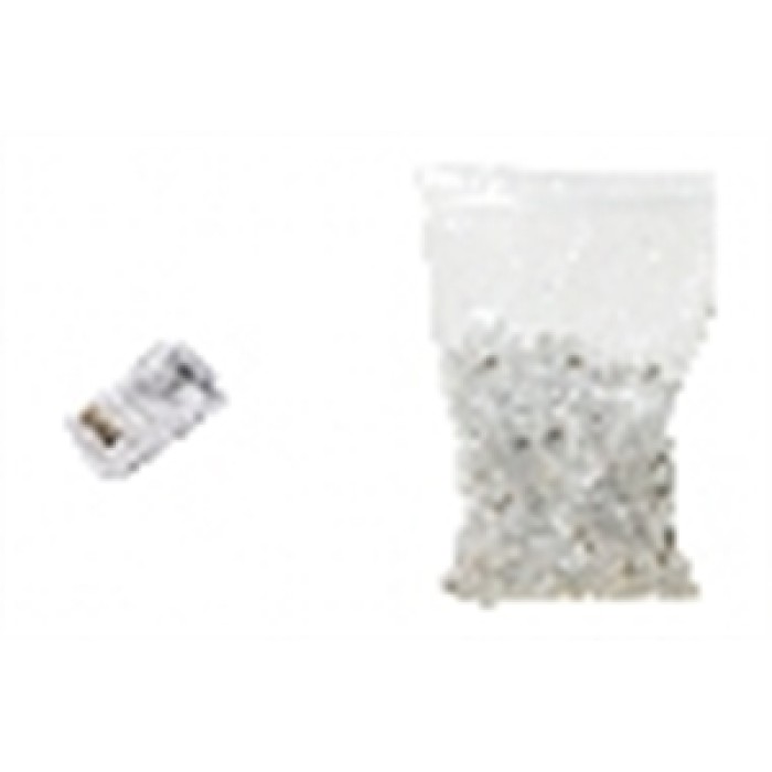 CONFEZIONE 100 CONNETTORI 8 POLI CAT 6 NON SCHERMATI RJ45 CONTATTI DORATI 50 MICRON PER CAVO FLESSIBILE DATI E POE
