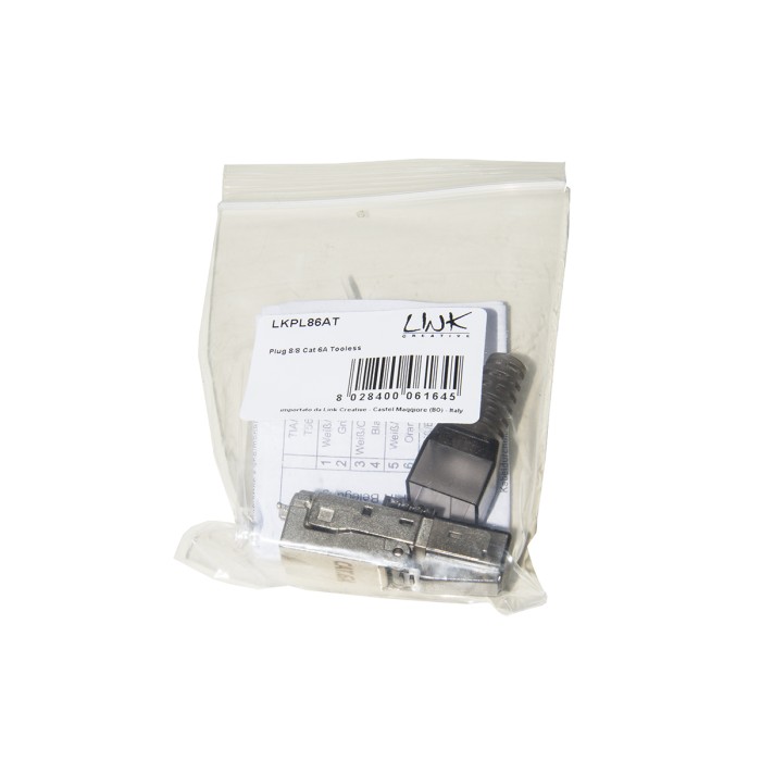 CONNETTORE 8 POLI CAT 6A SCHERMATO RJ45 TOOLESS