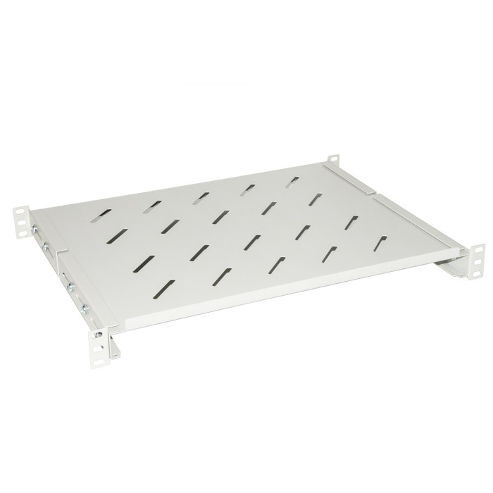 RIPIANO PER ARMADIO RACK 19' ALLUNGABILE 350 MM CON 4 AGGANCI GRIGIO