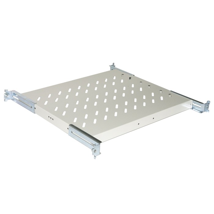 RIPIANO UNIVERSALE PER ARMADIO RACK 19' ALLUNGABILE 570 MM CON 4 AGGANCI GRIGIO