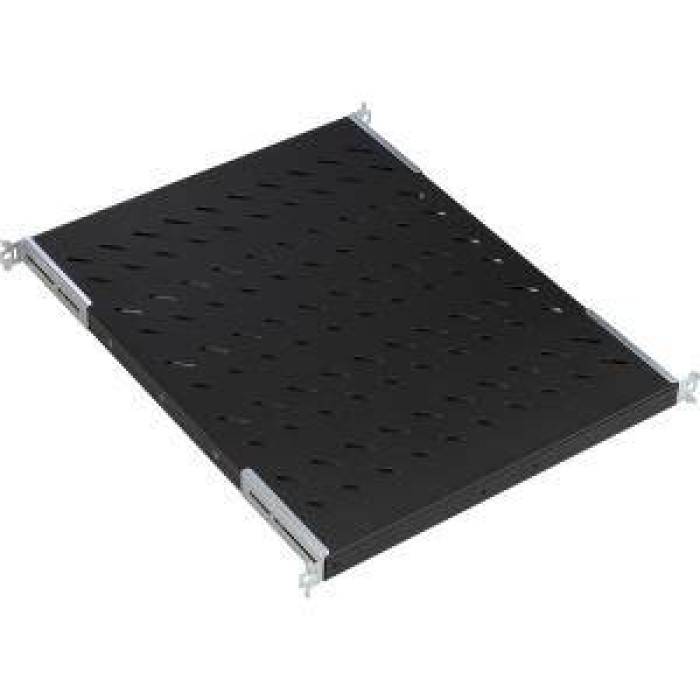 RIPIANO UNIVERSALE PER ARMADIO RACK 19' ALLUNGABILE 570 MM CON 4 AGGANCI NERO