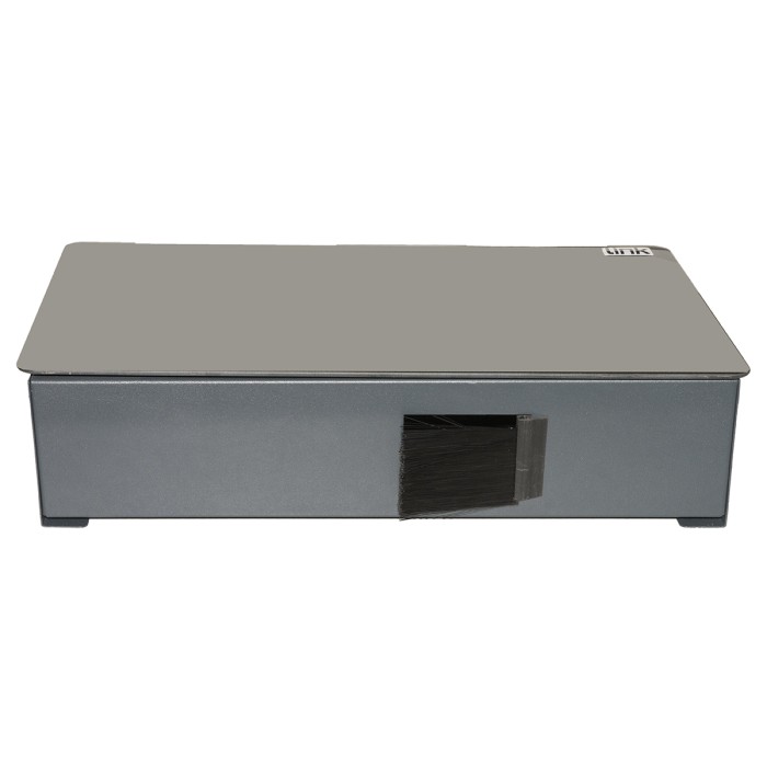BOX PER DISPOSITIVI HOME CON PORTA IN VETRO NERA MM 465 (L) X 122(P) X 265 (A) WIFI BOX