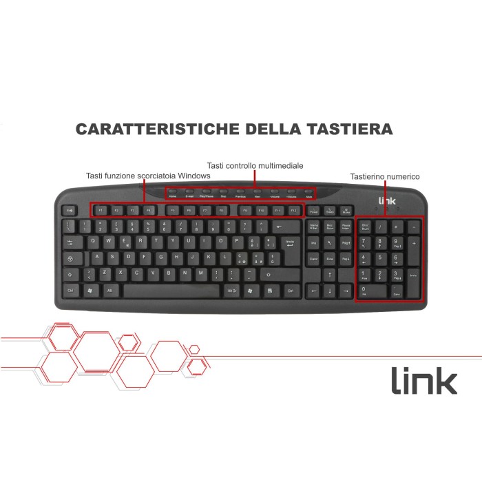 TASTIERA ITALIANA MULTIMEDIA USB