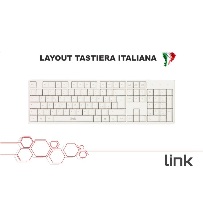 TASTIERA ITALIANA 105 TASTI COLORE BIANCO CONNETTORE USB