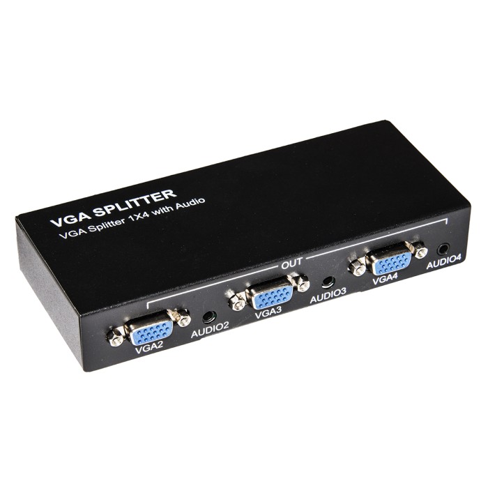 SPLITTER VGA 4 PORTE AMPLIFICATO 500 MZH CON AUDIO