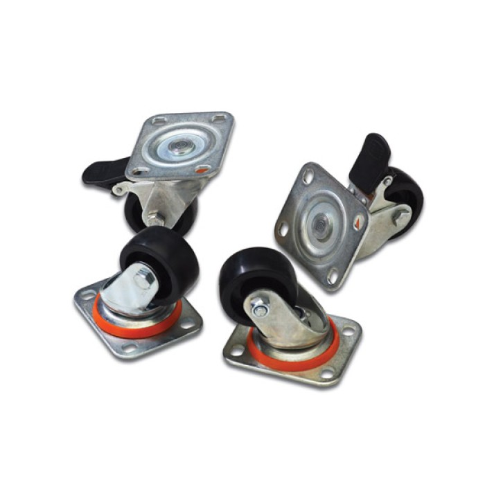 SET 4 RUOTE (DUE BLOCCABILI) PER ARMADI RACK LINEA PROFESSIONALE CON BASE