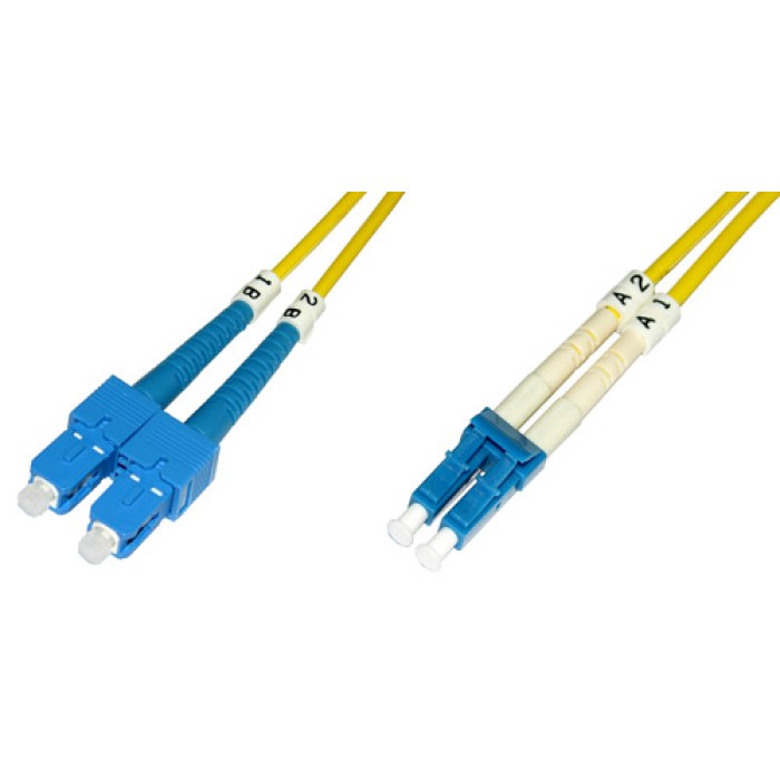 CAVO FIBRA OTTICA LC A SC MONOMODE DUPLEX 9/125 MT.1