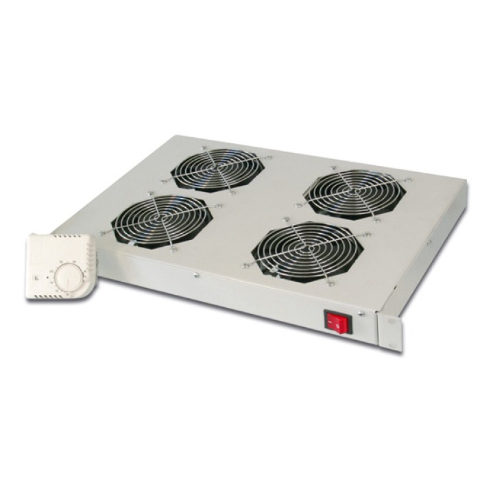 SISTEMA DI VENTILAZIONE CON TERMOSTATO MONTAGGIO FRONTALE IN ARMADI 19' CON 4 VENTOLE