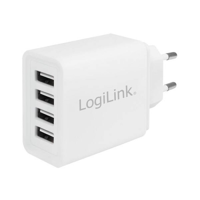 CARICABATTERIE 4 PORTE USB 24 WATT BIANCO