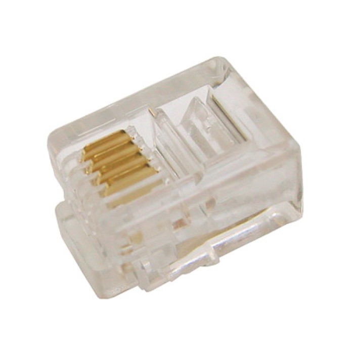 CONNETTORE PLUG TELEFONICO 4 CONDUTTORI 6 POSIZIONI 6P4C