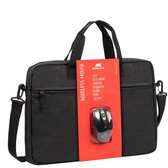 RIVACASE BUNDLE BORSA PER NOTEBOOK NERA 15.6' + MOUSE WIRELESS