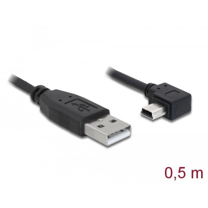 CAVO USB MASCHIO - USB MINI B MASCHIO ANGOLO 90? MT 0,5