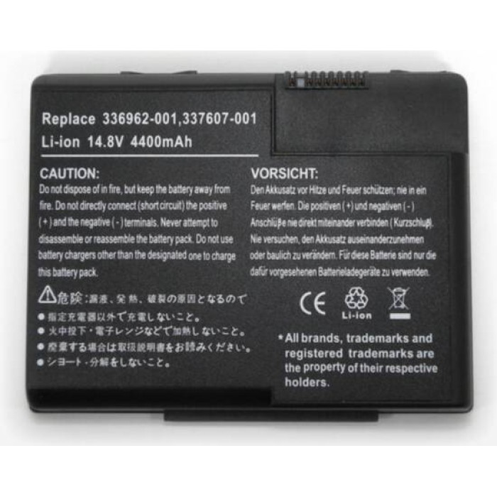 Batteria compatibile. 8 celle - 14.4 / 14.8 V - 4400 mAh - 64 Wh - colore NERO - peso 430 grammi circa - dimen