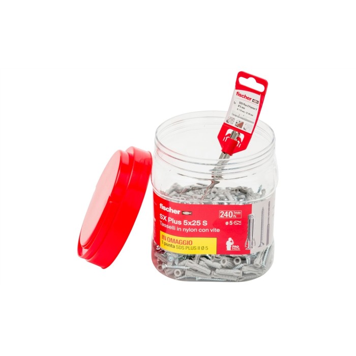 SX Plus 5x25 S Barattolo 240pz e puntaSDS