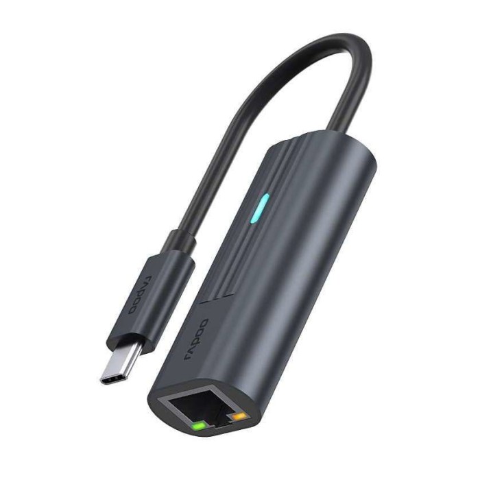 RAPOO 11408 UCA-1006 PREMIUM USB-C/GIGABIT LAN ADAPT SPACEGREY
