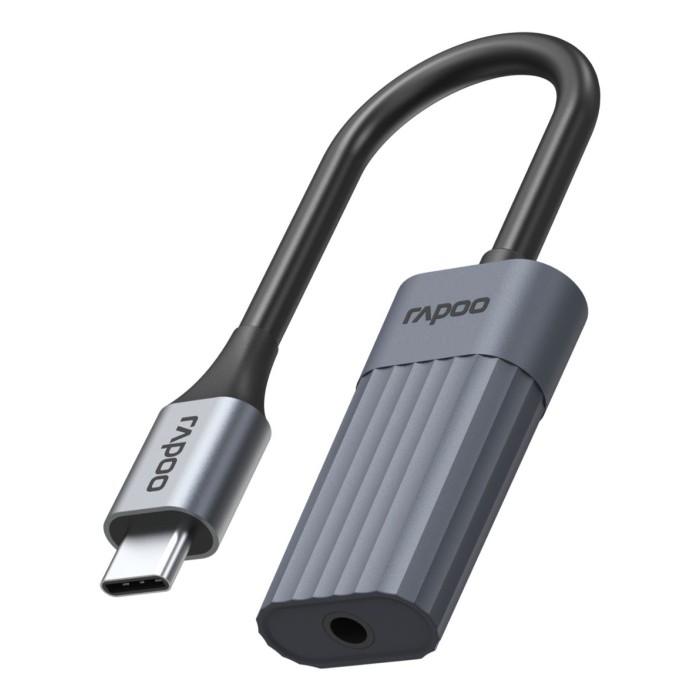 RAPOO 12443 UCA-1012 USB-C TO 3.5MM AUDIO ADAPTER GREY