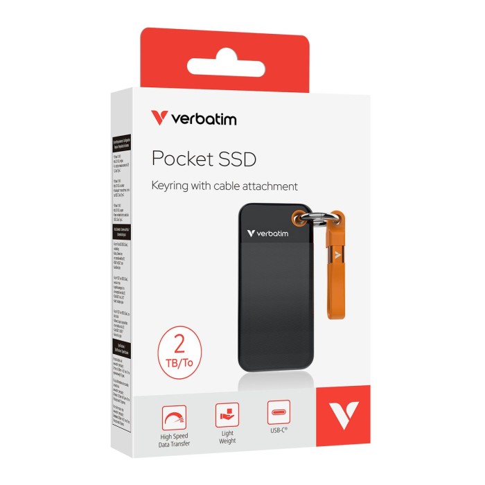 VERBATIM 32197 VERBATIM POCKET SSD USB 3.2 GEN 2 2TB BLACK/ORANGE