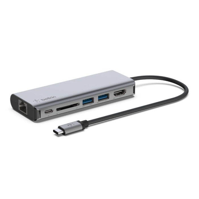 BELKIN AVC008BTSGY ADATTATORE HUB USB-C 6 IN 1 PD HDMI ETHERNET SD
