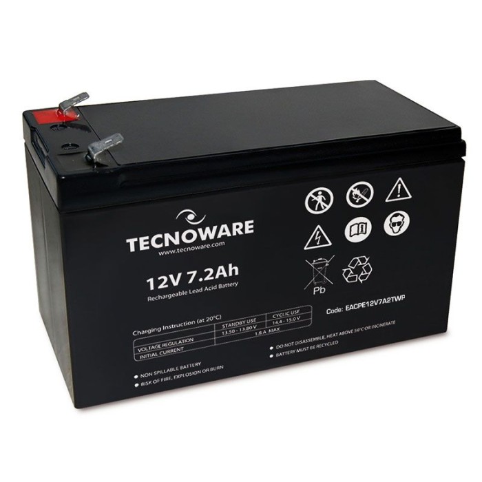 TECNOWARE EACPE12V7A2TWP POWER BATTERY TECNOWARE 12V 7.2AH FASTON 6.3 MM