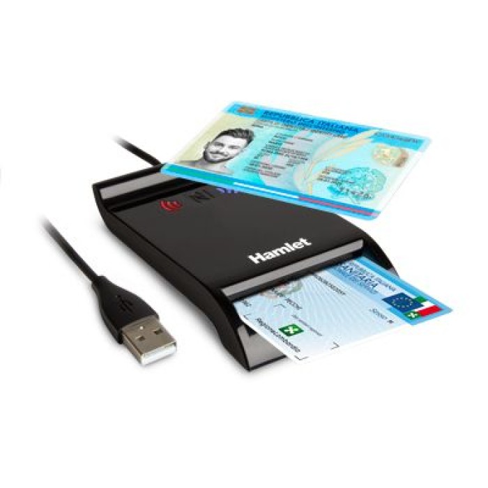 HAMLET HUSCR-NFC LETTORE CONTATTO/WIRELESS NFC SMART CARD E CIE 3.0