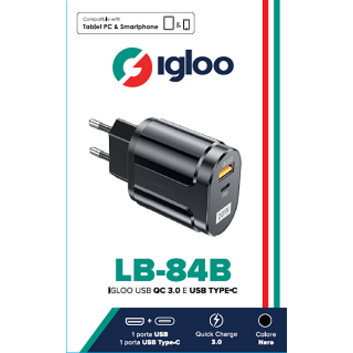 IGLOO LB-84B IGLOO USB QC 3.0 E USB TYPE-C BLACK