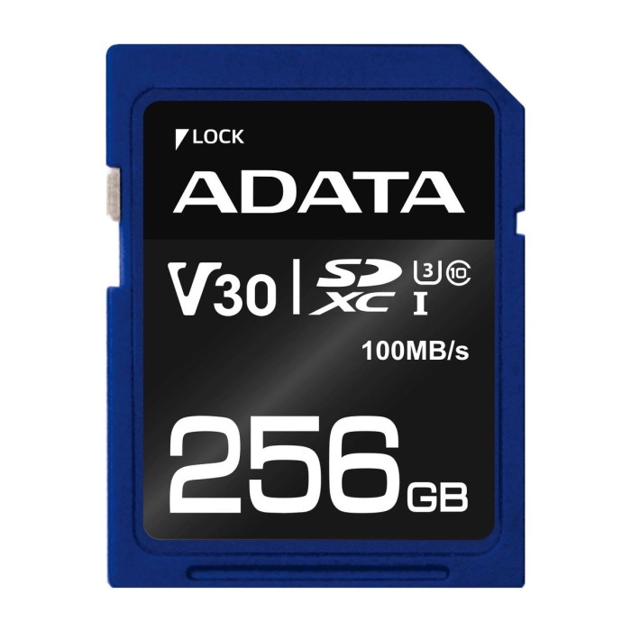 ADATA TECHNOLOGY B.V. ASDX256GUI3V30S-R ADATA SD 256GB UHS-I U3 V30S 100-80MB/S