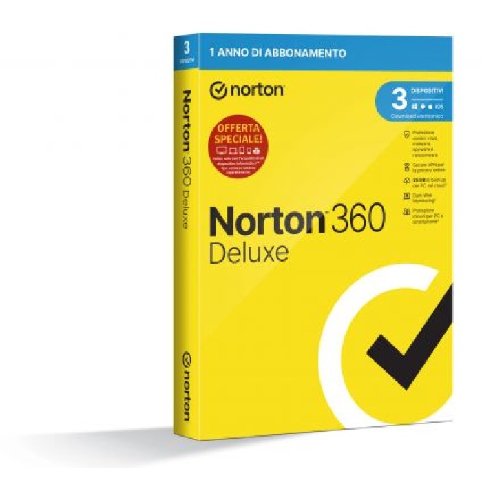 NORTON LIFELOCK 21429480 NORTON 360 DELUXE 2023 ATTACH 3 DEVICE 1 YEAR 25G