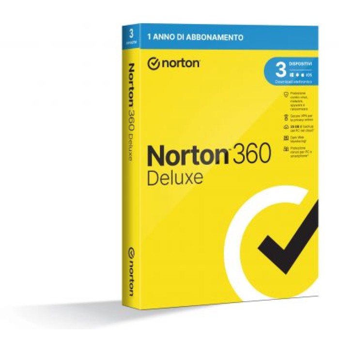 NORTON LIFELOCK 21429140 NORTON 360 DELUXE 2023 - 3 DEVICE 1 YEAR- 25GB