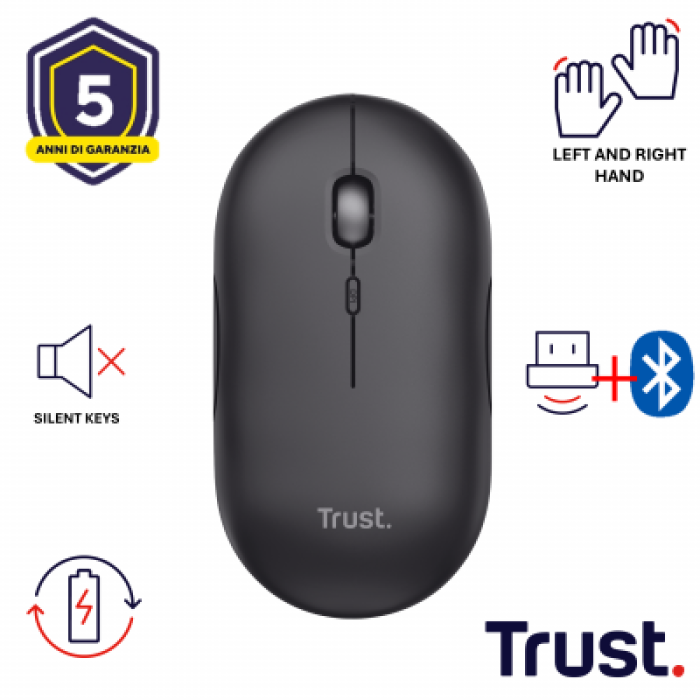TRUST 24059 PUCK WIRELESS MOUSE BLACK