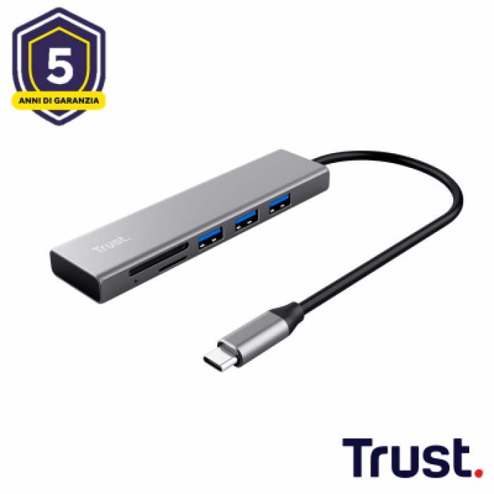 TRUST 24191 HALYX FAST USB-C HUB   CARD READER