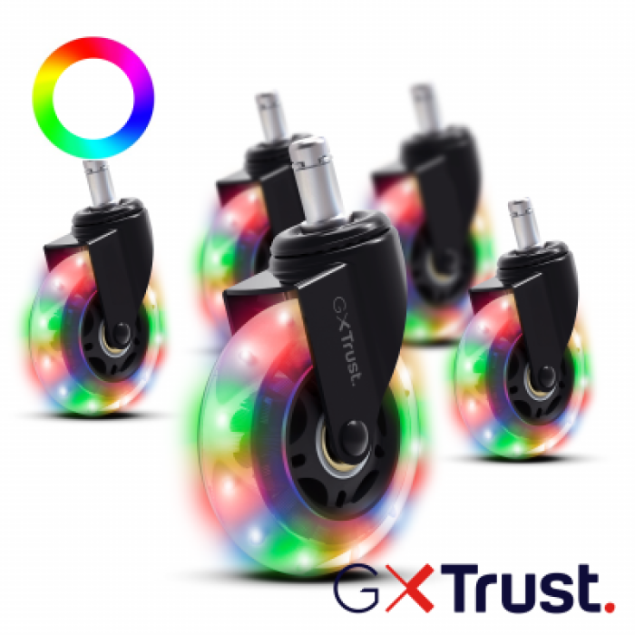 TRUST 25803 GXT701 LED GEL CHAIR WHEELS