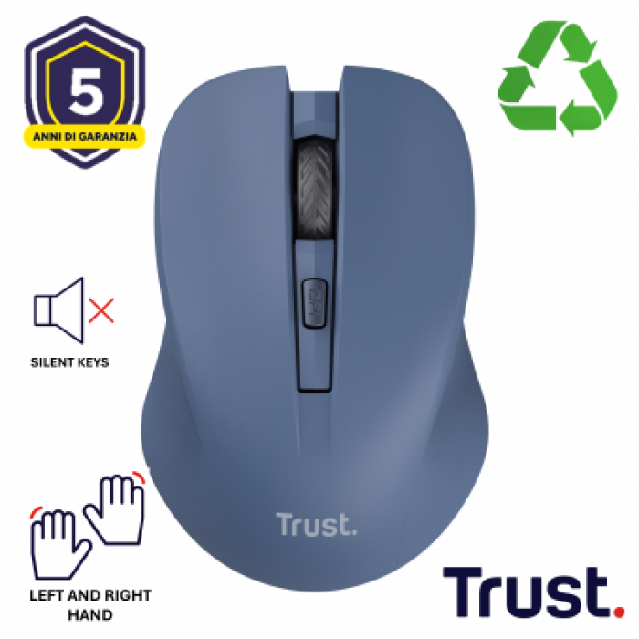 TRUST 25041 MYDO SILENT WIRELESS MOUSE BLU