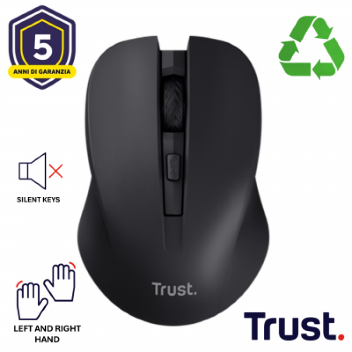 TRUST 25084 MYDO SILENT WIRELESS MOUSE BLK