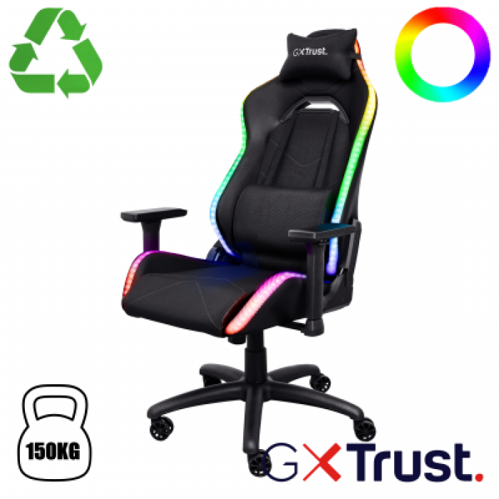 TRUST 25185 GXT719 RUYA RGB GAMING CHAIR BLACK