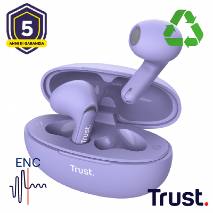 TRUST 25299 YAVI BT ENC EARPHONES PURPLE