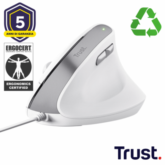 TRUST 25397 BAYO II ERGONOMIC MOUSE WHT