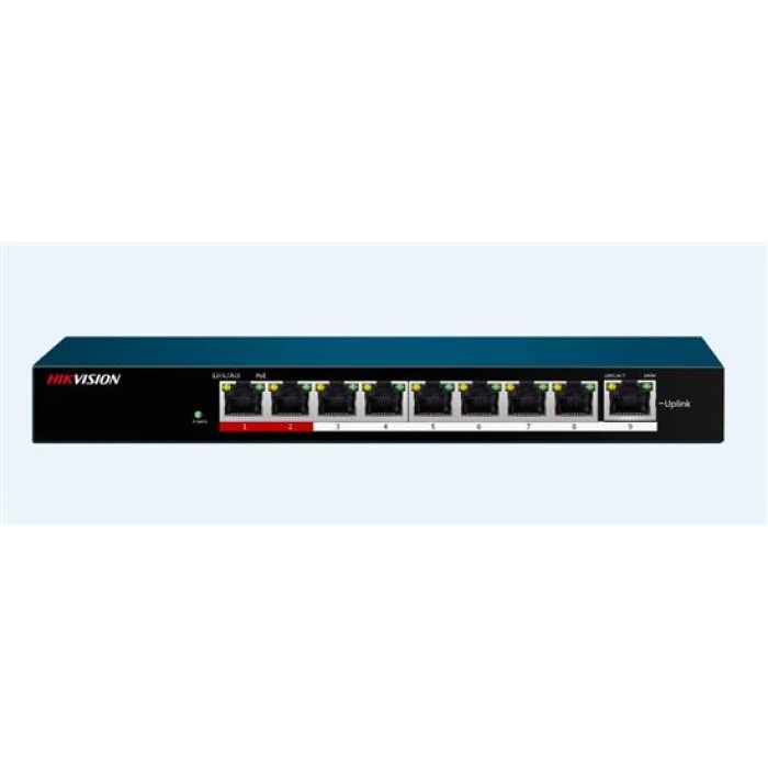 HIKVISION DS-3E0109P-E/M SWITCH 8 PORTE POE 10/100M.UPLINK 100M.UNMANAGED.