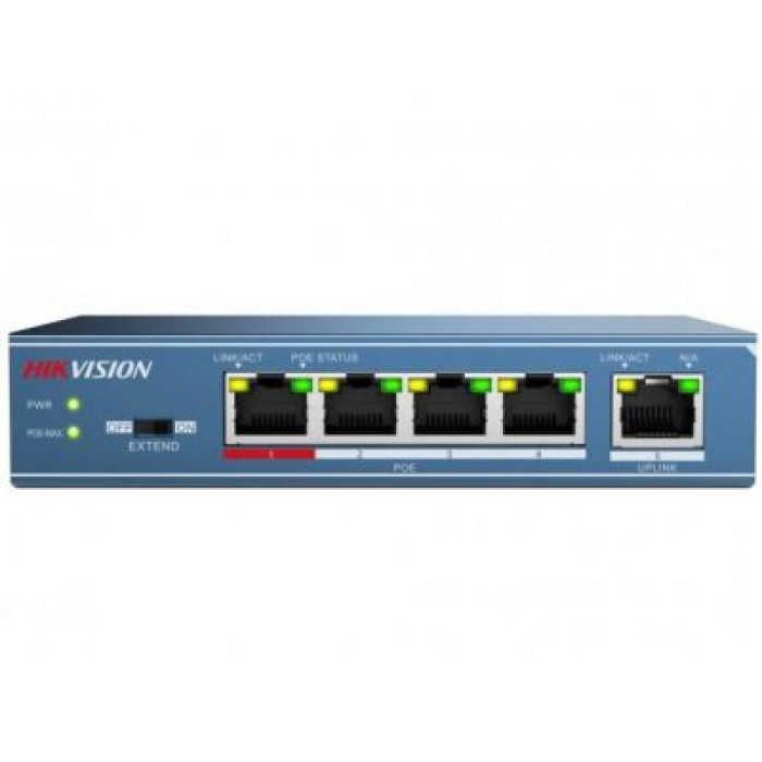 HIKVISION DS-3E0105P-E/M SWITCH POE 4PORTE UNMANAGED