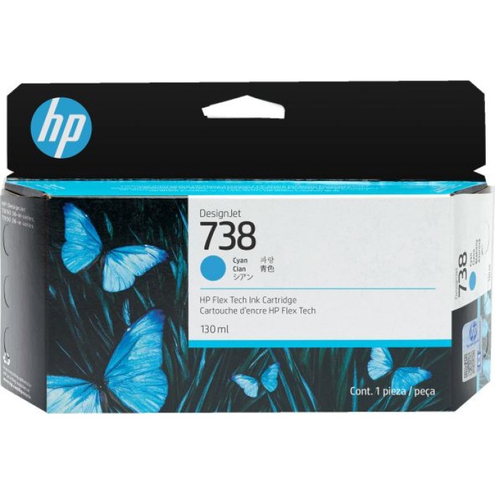 HP INC. 498N5A HP INK/HP 738 130-ML CYAN DESIGNJET INK