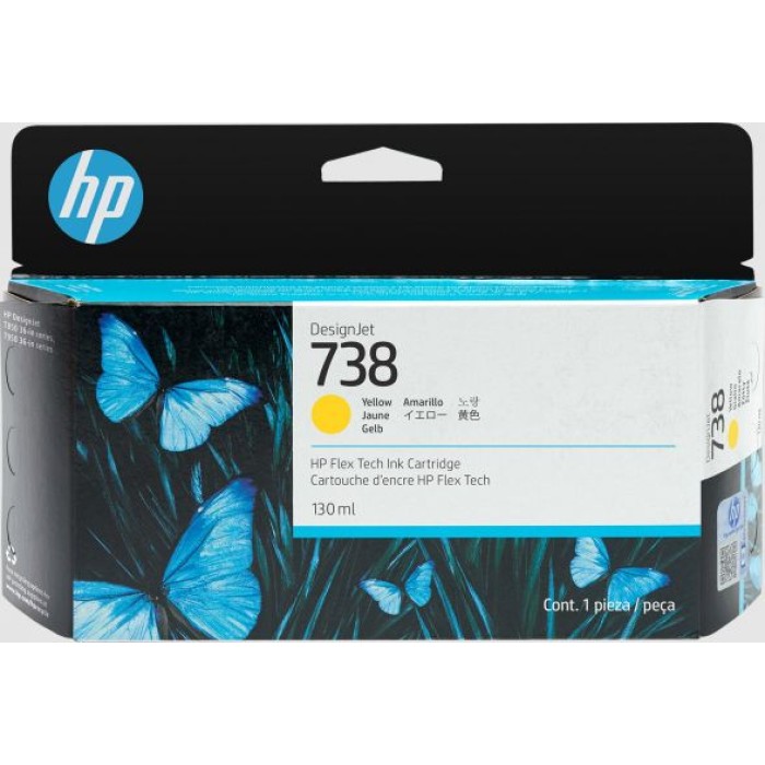 HP INC. 498N7A HP INK/HP 738 130-ML YLW DESIGNJET INK