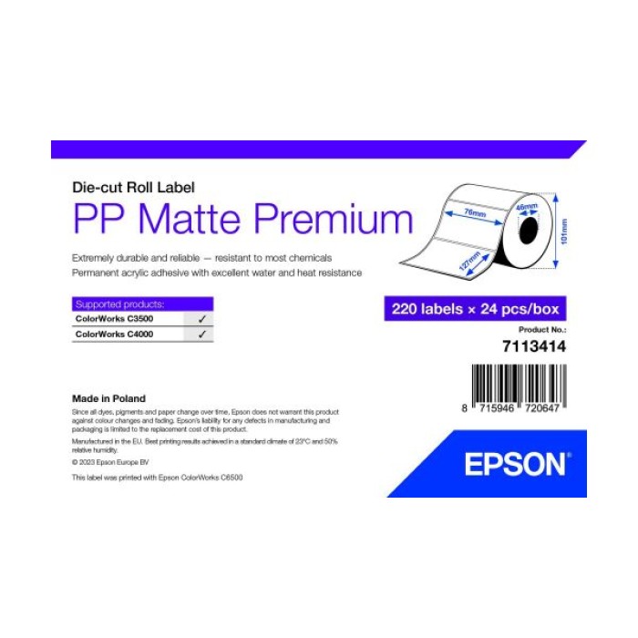 EPSON POS 7113414 ROT DI ET.PP MATTE.DIE-CUT ROLL.76X127