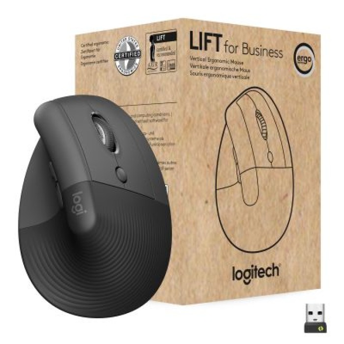 LOGITECH 910-006494 LIFT VERTICAL ERGONOMIC MOUSE FOR BUS GRAPHITE