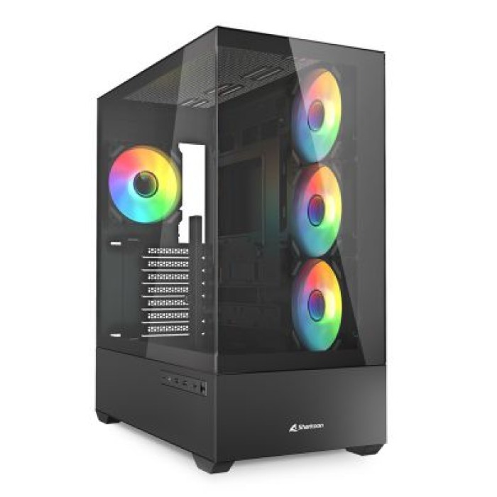 SHARKOON AK6 RGB BLACK 2XU3. 1XUSB-C.TRRS. 2XTG. 4X120 ARGB