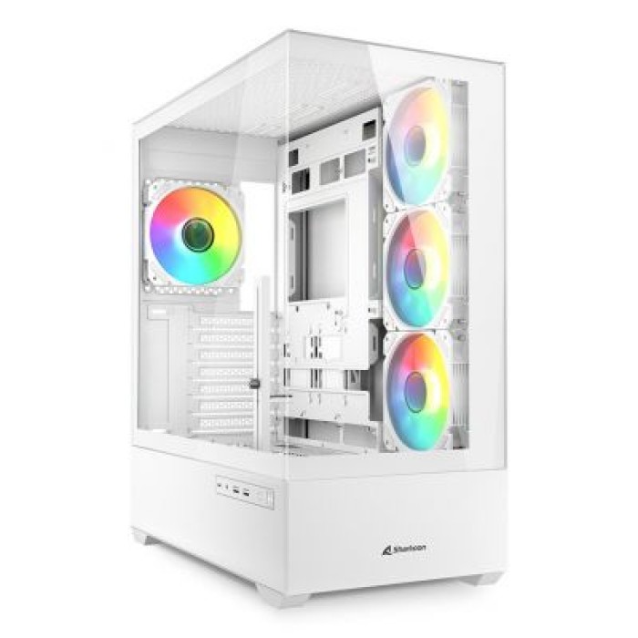 SHARKOON AK6 RGB WHITE 2XU3. 1XUSB-C.TRRS. 2XTG. 4X120 ARGB